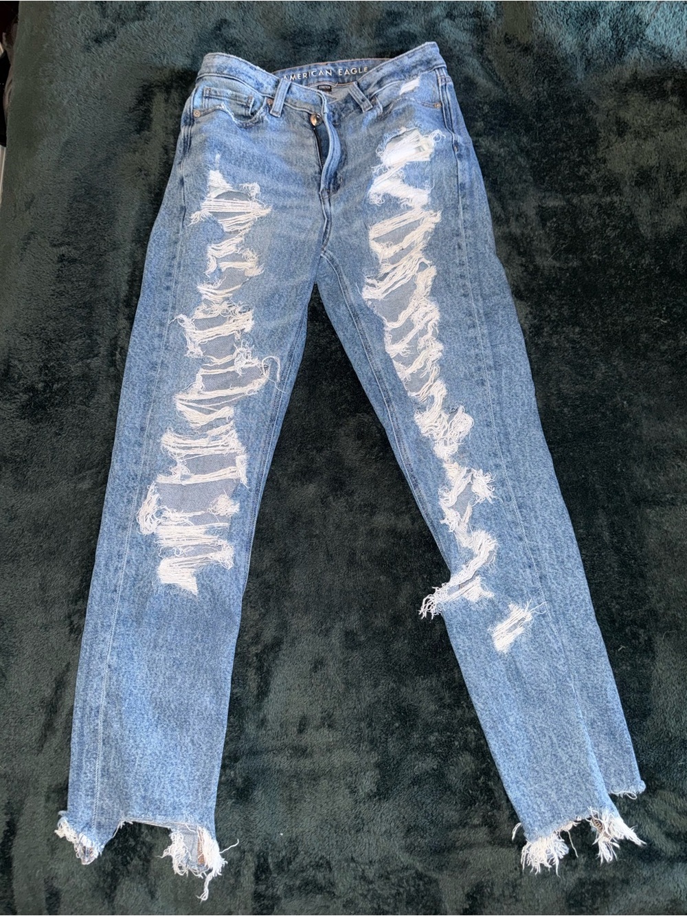 American Eagle Outfitters Distressed Light Blue Skinny Jeans